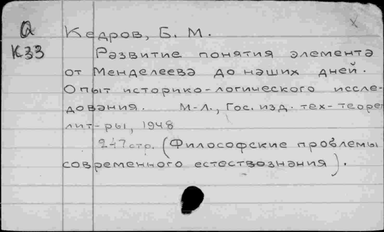 ﻿а
Развитие гл о va т элементэ О~ Менделеева до н<эш^?ч дней •
q_
п р о^лем<э\